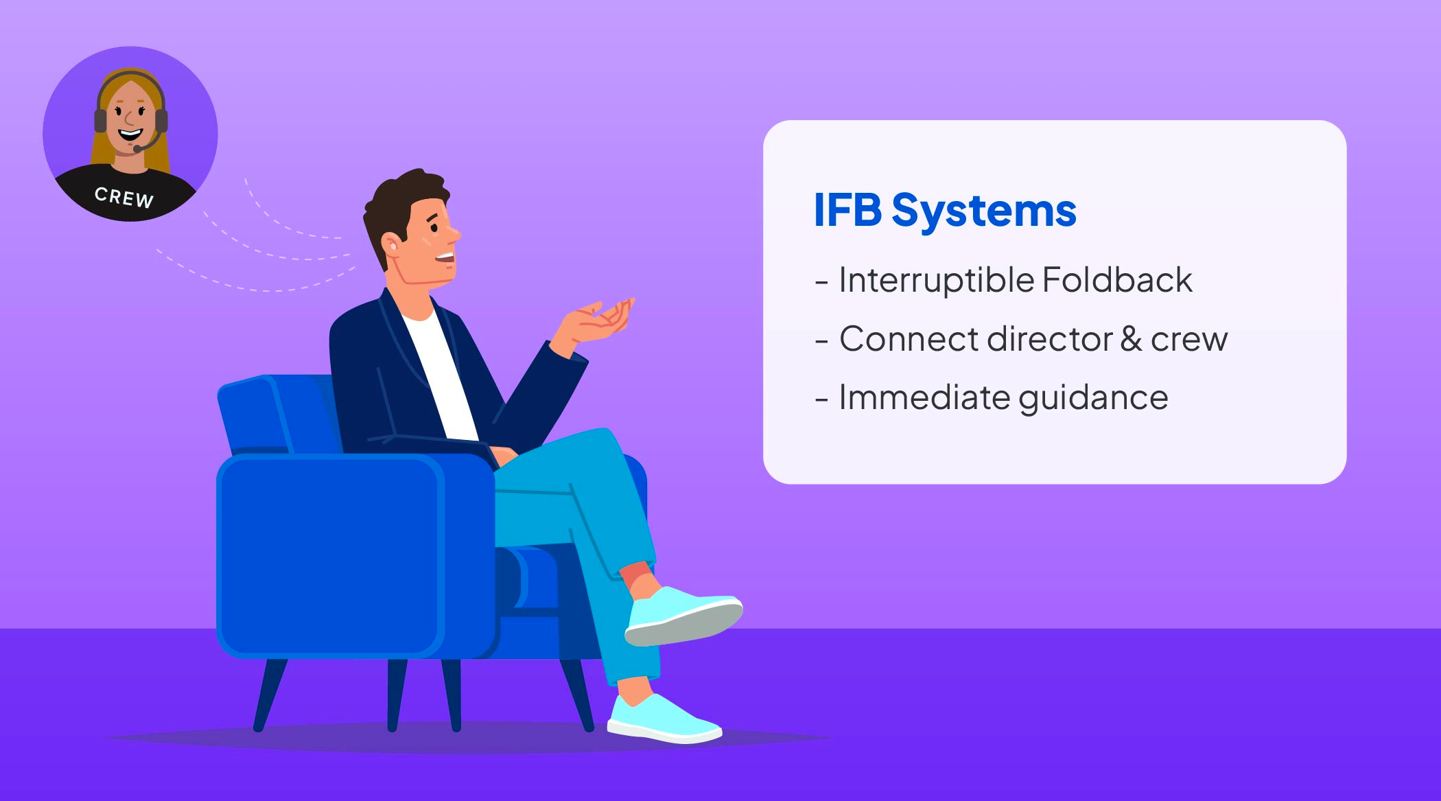 event organizers using event technology, IFB Systems, and speaking with the crew