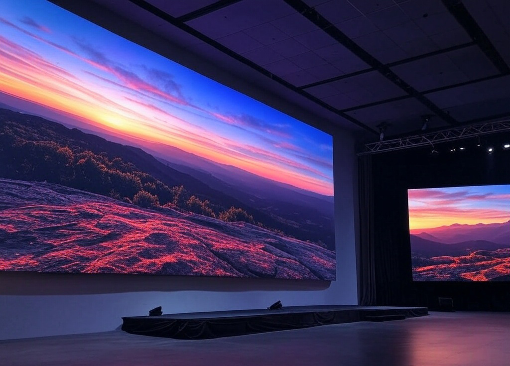 LED screen displayed, representing a significant advancement in home entertainment technology.